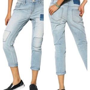 BDG Slim Boyfriend Patchwork Denim Ankle Length Jeans Sz 26